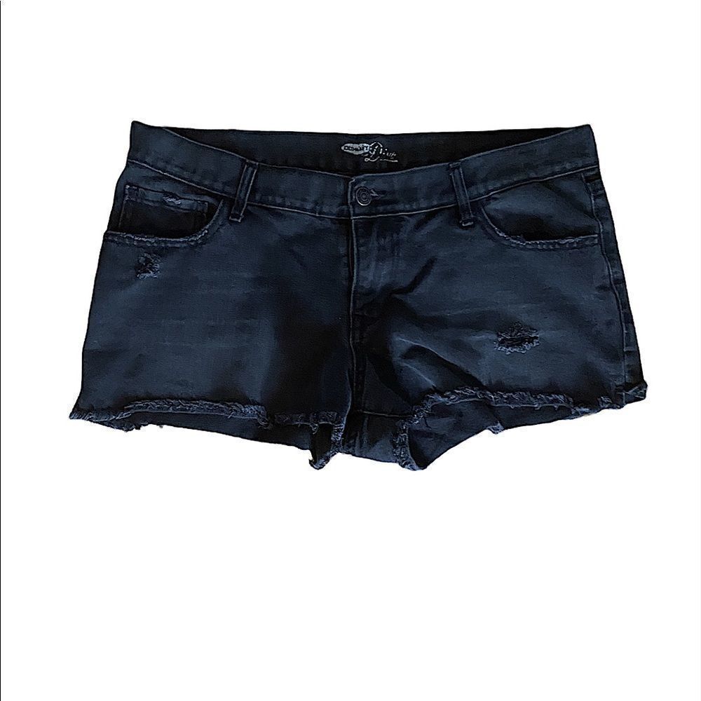 High Rise Old Navy Diva Black Denim Jean Shorts size 12